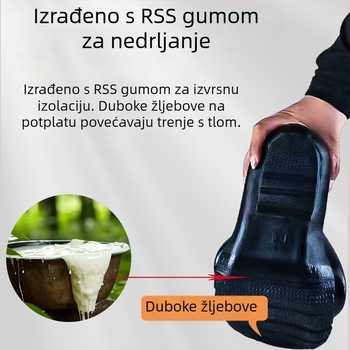 Izolirane čizme za kišne uvjete za električare, muškarci – guma, niski gornji dio, 20 kV izolacija, protuklizno