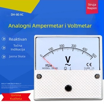 DH-80 analožni ampermetar i voltmetar za izmjeničnu struju, raspon 1A-50A, 30/5-3K/5
