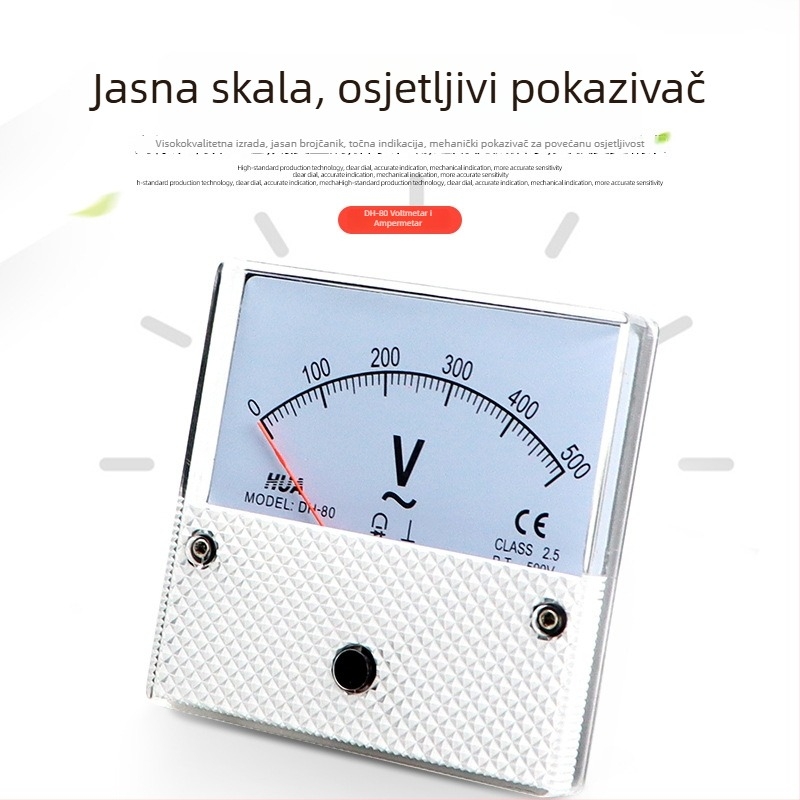 DH-80 analožni ampermetar i voltmetar za izmjeničnu struju, raspon 1A-50A, 30/5-3K/5