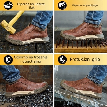 Zaštitne radne cipele s izolacijom, zaštita od udara i perforacije, koža od mikrovlakana, visoki gornji dio, plastična kapica za prste