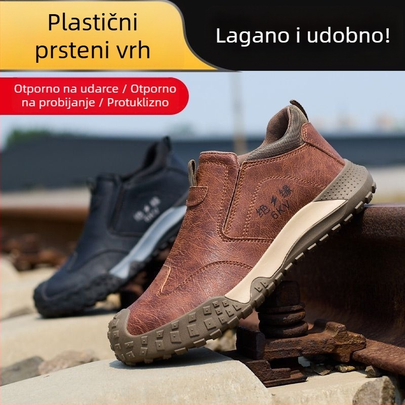 Zaštitne radne cipele s izolacijom, zaštita od udara i perforacije, koža od mikrovlakana, visoki gornji dio, plastična kapica za prste