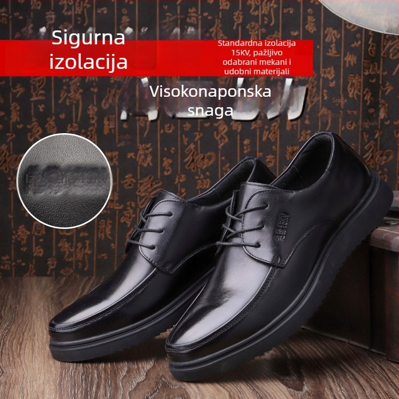 Izolirane cipele za elektrikare – koža goveda, niski vrh, za visokonaponsku upotrebu, marka Jiuzhou Wolf Warrior