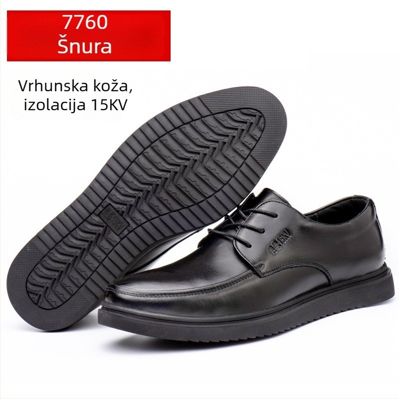 Izolirane cipele za elektrikare – koža goveda, niski vrh, za visokonaponsku upotrebu, marka Jiuzhou Wolf Warrior