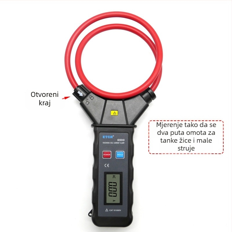 Iridium 6900 Fleksibilni Visokoučinkoviti AC Clamp Meter, 1 Zaslon