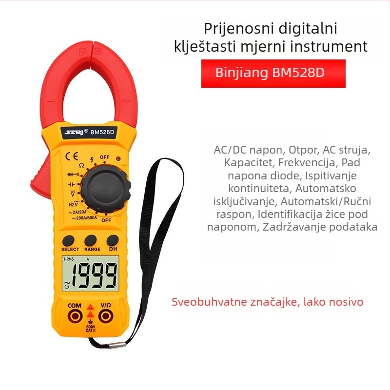BM528D Digitalni klešta-multimetar, klešta tip univerzalni ampermetar, automatsko isključivanje, zvučni signal