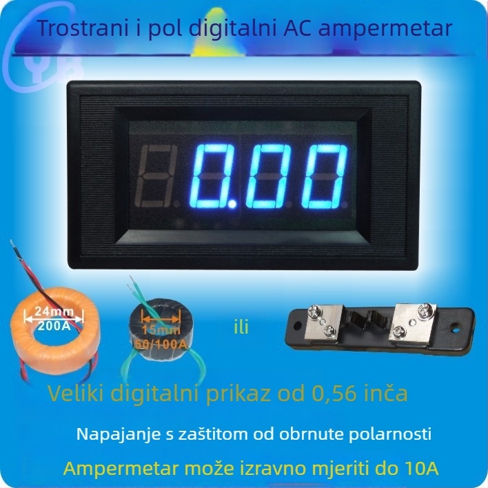 YB5135A 3,5-digitni digitalni ampermetr za izmjenični tok – panelni mjerni uređaj