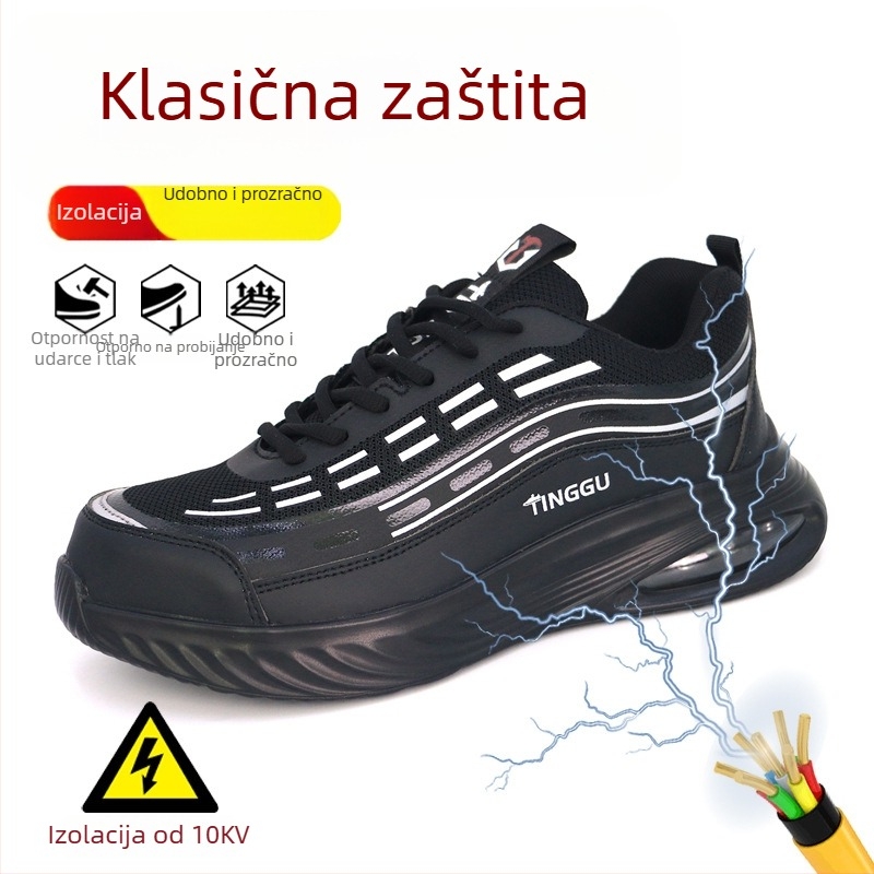 Izolirane sigurnosne radne cipele za muškarce, otporne na udarce i perforaciju, lagane i prozračne, niski gornji dio, materijali: mikrovlakana koža + flywoven mreža
