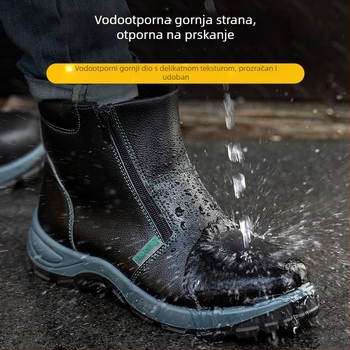 Cipele za sigurnost za naftna polja i zavarivanje, visoke, s čeličnim prstom, otporne na probijanje i uništavanje, izolirane i vodootporne