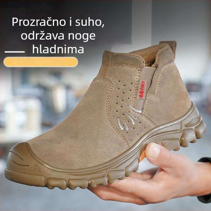 Izolirane srednje visoke čizme s kožom telećom i platnom, zaštita od udara i probijanja, otporne na toplinu potplata