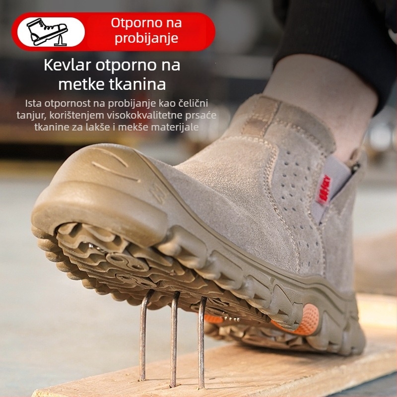 Izolirane srednje visoke čizme s kožom telećom i platnom, zaštita od udara i probijanja, otporne na toplinu potplata