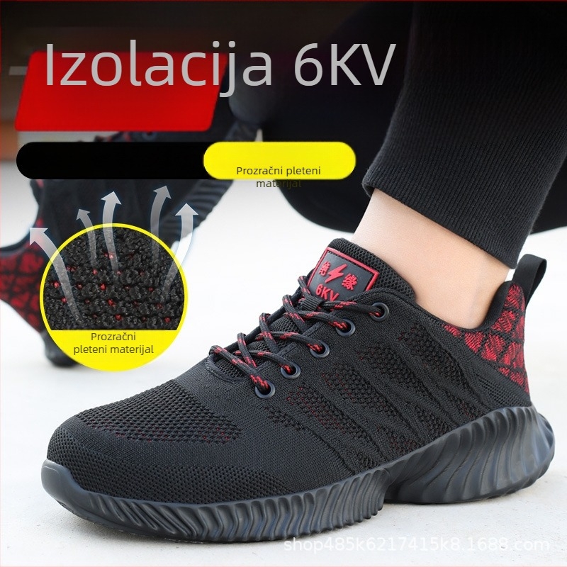 Sigurnosne radne cipele za gradilište – prozračne ljetne, izolirane do 6kV, plastično-čelični zaštitni vrh, otporne na udarce i probijanje, ultra lagane i otporne na habanje.
