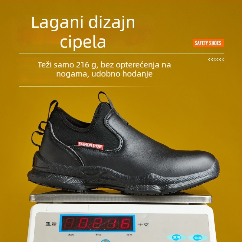 Sigurne cipele za kuhare s otpornošću na probijanje od mikrovlaknastog kože, niski gornji dio i protuklizna potplata