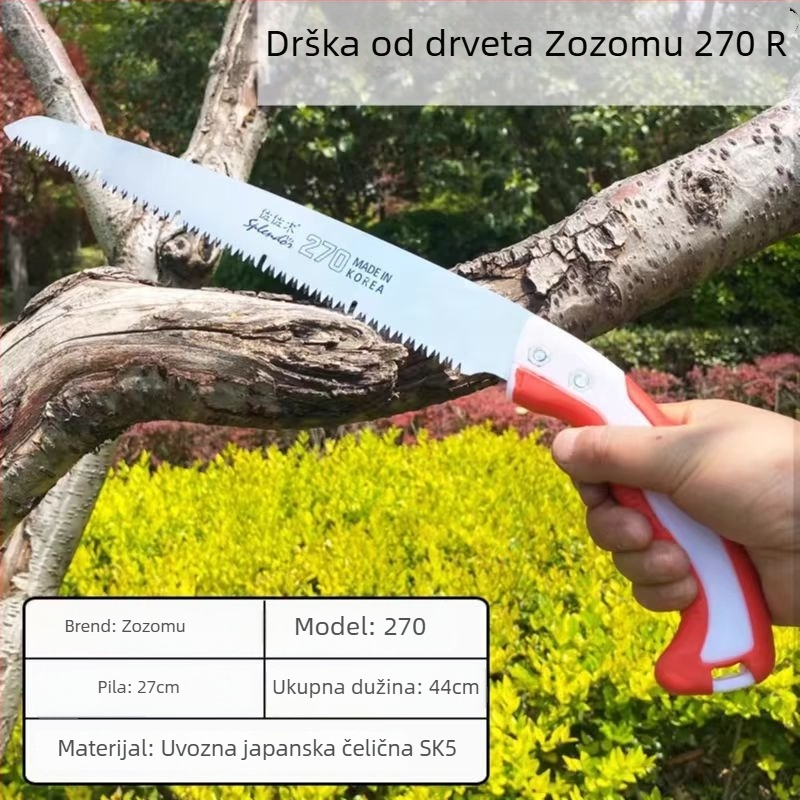 Sasaki 270U ručna pila s drvenom drškom, za drvne radove, stolariju i rezanje voćnih stabala