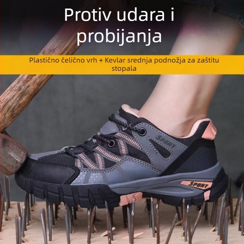 Ženske zaštitne radne cipele s čeličnim nosom i čeličnim pločama, otporne na udarce i probijanje, izolirane
