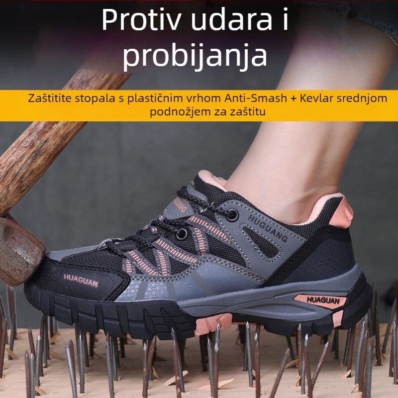 Ženske zaštitne radne cipele s čeličnim nosom i čeličnim pločama, otporne na udarce i probijanje, izolirane