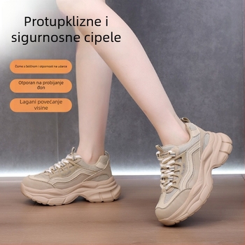 Ženske sigurnosne cipele s zaštitom od udara i probijanja, plastično-čelični vrh, ultralakane, izolirane i otporne na habanje.