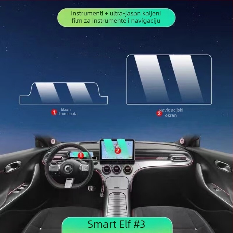 TPU zaštitni film za središnji zaslon Smart Elf No. 3 – jednostavno oblikovanje, otporan na visoke i niske temperature, otporan na ogrebotine i habanje, anti otisci prstiju