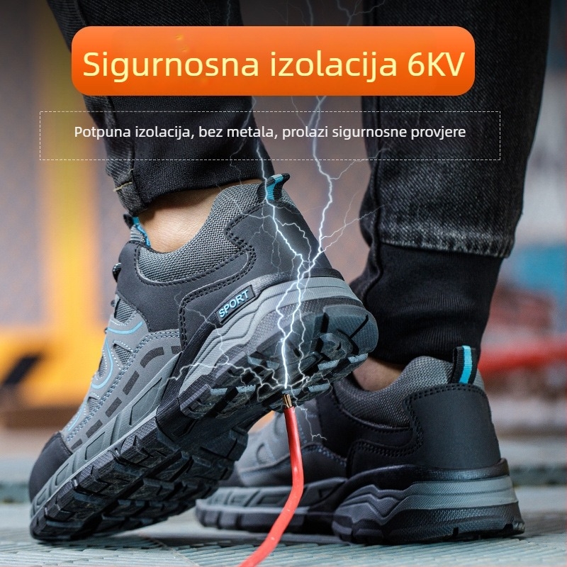 Cipele za sigurnost protiv udara i probijanja, materijal: mikrovlakna koža + platno, niski gornji dio, vrh od plastiko-čeličnog materijala