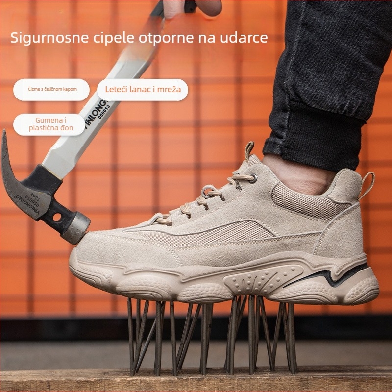 Cipele za sigurnost s čeličnim vrhom i gornjim dijelom od pletene mreže, zaštita od udara i perforacije, zaštita za zavarivanje, goveđa koža, niski kroj