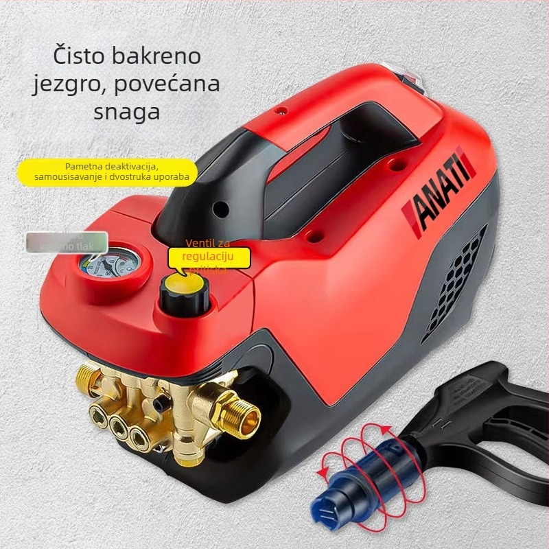 Prijenosni visokotlačni sustav za pranje automobila, 3000W, 220V, do 25 MPa, do 15 L/min
