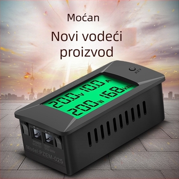 Peacefair digitalni mjerač napona i struje s LCD zaslonom, višenamjenski mjerač potrošnje energije, model Pzem-025, 0–300 V, točnost 1%