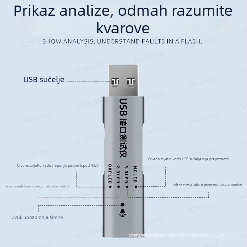 USB protokol tester, prijenosni mjerni uređaj za USB 2.0/3.0 signale, model C01, XSOON