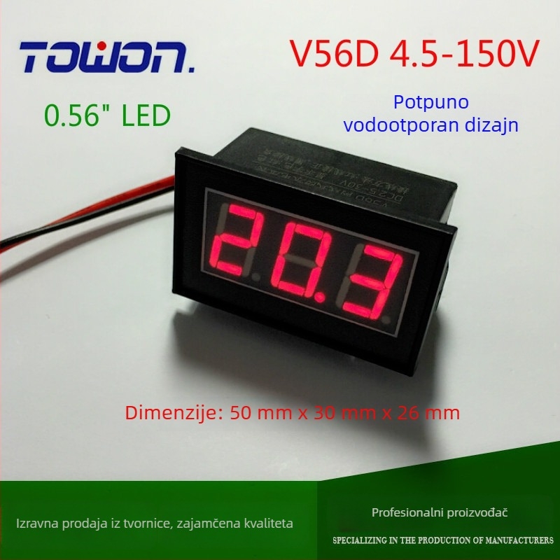 V56D vodootporni kapsulirani voltmetar za DC 4.5-150V električna vozila