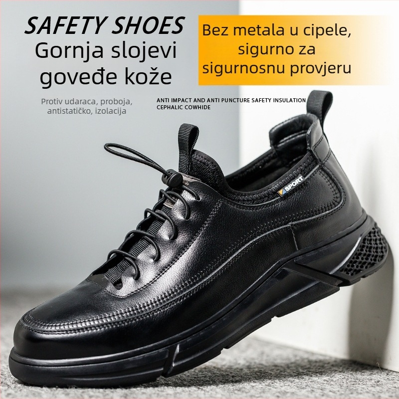 Cipele za sigurnost s zaštitom od udara i probijanja te izolacijom; goveđa koža; niski gležanj; plastični zaštitni prst