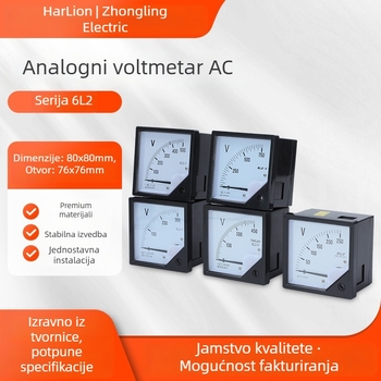 AC voltmetar s pokazivačem 6L2 – Visoka naponska preciznost, pokazivački mjerač, rasponi: 50V, 250V, 450V, 1000V, 1500V – Zhongling