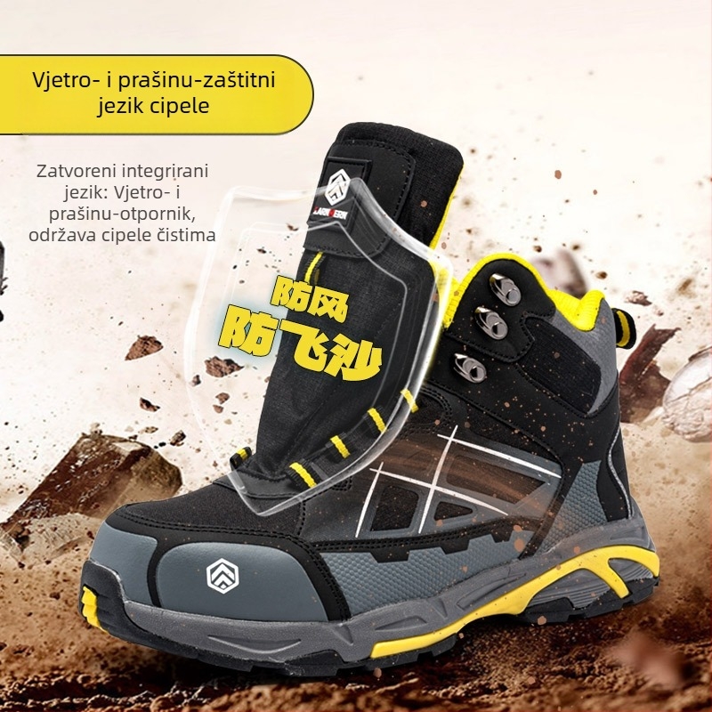 Sigurnosna radna obuća s čeličnim prstom, otporna na probijanje, anti-statika, prozračna, materijal: Space koža + sendvič mreža