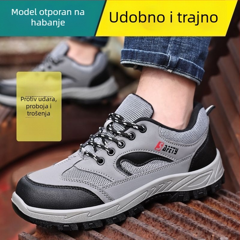 Muške radne cipele – lagane, s čeličnim prstom, otporne na udarce i probijanje, prozračne, protuklizne