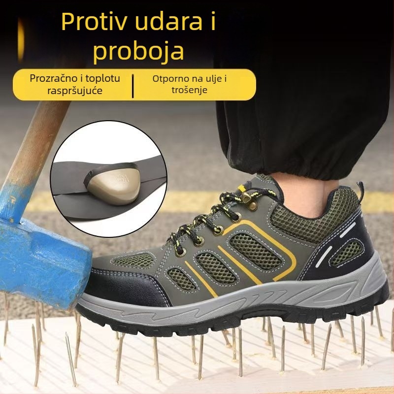 Muške radne cipele – lagane, s čeličnim prstom, otporne na udarce i probijanje, prozračne, protuklizne