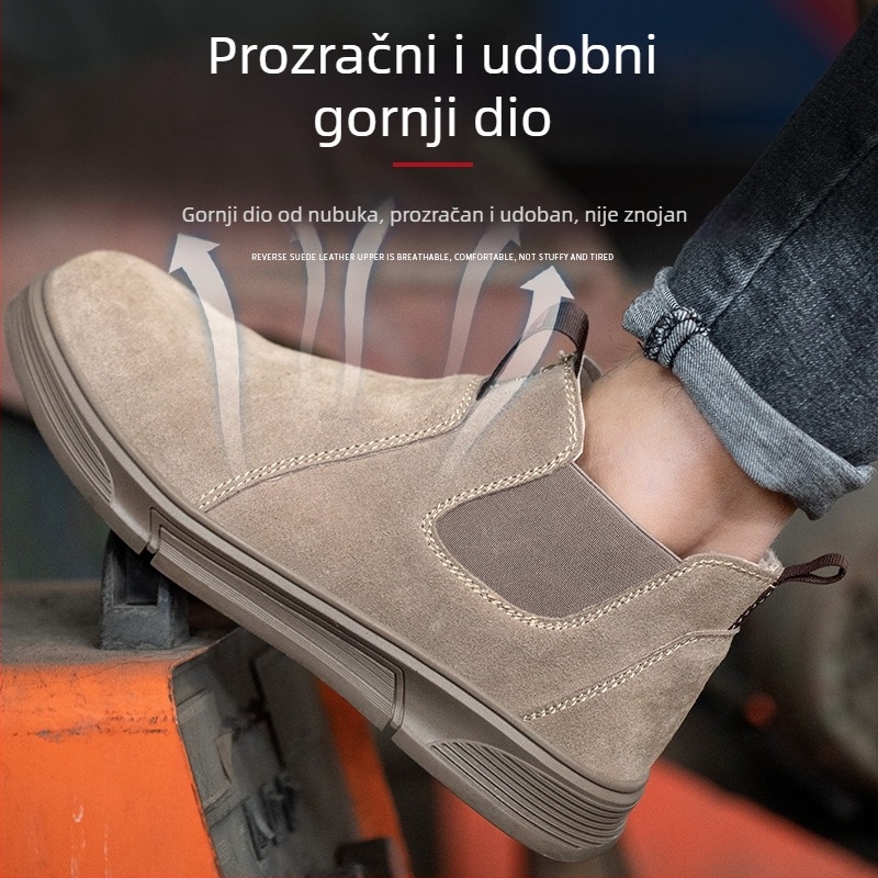 Radne cipele za zaščitu s metalnim prstom, otpornost na probijanje i udar, velur koža goveda, srednje visine gornji dio (Tip: Radne cipele za zaštitu; Funkcije: otpornost na probijanje, otpornost na udar; Materijal: velur koža; Gornji dio: srednje visine; 