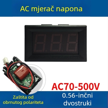 AC voltmetar 220V, dva vodiča, digitalni prikaz, digitalni tip 380V