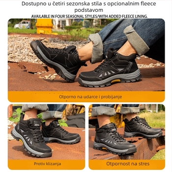 Sigurne radne cipele s čeličnom prstom, protuklizne, otporne na habanje, otporne na udarce i perforaciju, prozračne