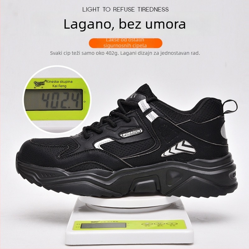 Sigurne cipele s čeličnim prstom, protiv probijanja, izolirane, prozračne, lagane