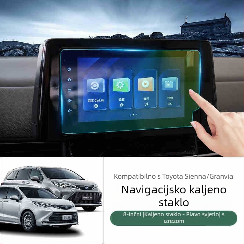 Stakleni zaštitnik zaslona za navigaciju od kaljenog stakla, jedinstven dizajn, otisci prstiju otporni, univerzalna kompatibilnost