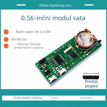 DIY kreativni modul sata s mikrokontrolerom, digitalni prikaz, mjerenje temperature, datuma i napona