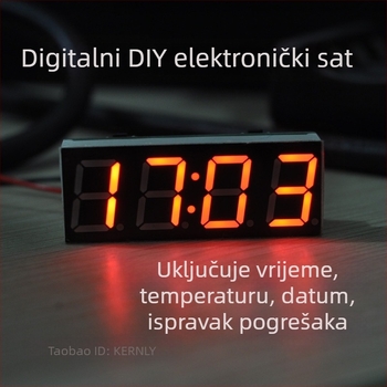 DIY kreativni modul sata s mikrokontrolerom, digitalni prikaz, mjerenje temperature, datuma i napona