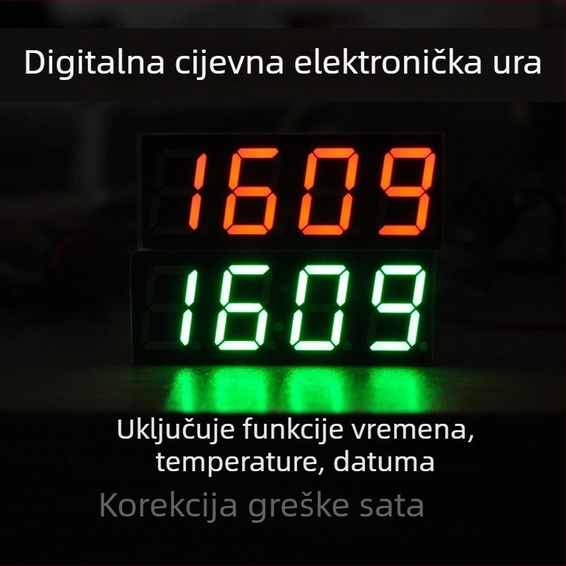 DIY kreativni modul sata s mikrokontrolerom, digitalni prikaz, mjerenje temperature, datuma i napona