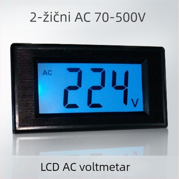 Plavi LCD AC voltmetar s digitalnim zaslonom, model 5315, podesiv 70–500 V