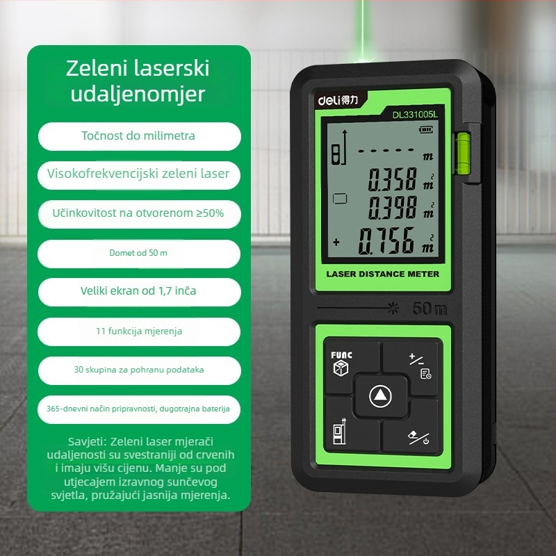 Laserski mjerač udaljenosti, ručni, visoke preciznosti, model DL331005L