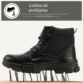 Cipele za sigurnost na radu s čeličnim prstom, otporne na udarce, prodiranje, proklizavanje, otporne na habanje, visok gornji dio