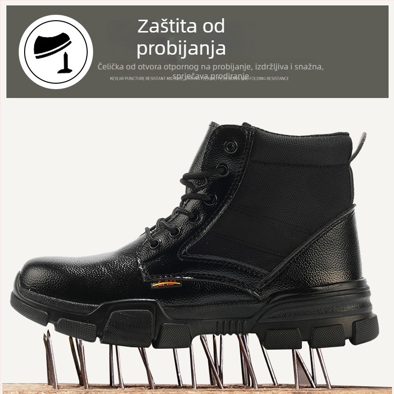 Cipele za sigurnost na radu s čeličnim prstom, otporne na udarce, prodiranje, proklizavanje, otporne na habanje, visok gornji dio