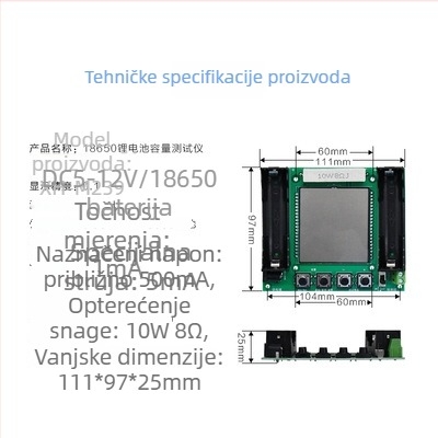 SUNLEPHANT 18650 modul za testiranje stvarnog kapaciteta litijske baterije – digitalno mjerenje mAh/mWh, visoka preciznost