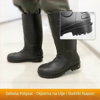 PVC visoke radne cipele s čeličnim prstom, otporne na udarce, otporne na probijanje, protuklizne
