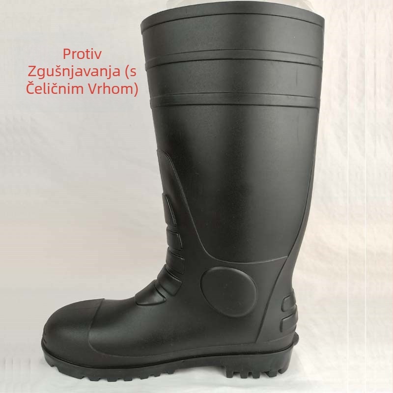 PVC visoke radne cipele s čeličnim prstom, otporne na udarce, otporne na probijanje, protuklizne