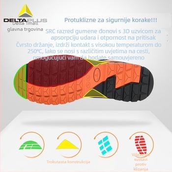 Deltaplus Cipele za zaštitu na radu – gumene, niski gležanj, protiv udara i proboja, prozračne, otporne na lužine i kiseline