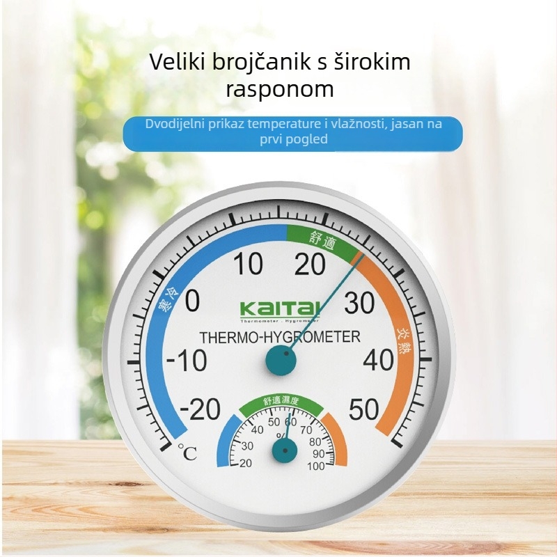 Mjerac temperature u prostoru — za vješanje ili stolno postavljanje, rezolucija 1°, bez baterija