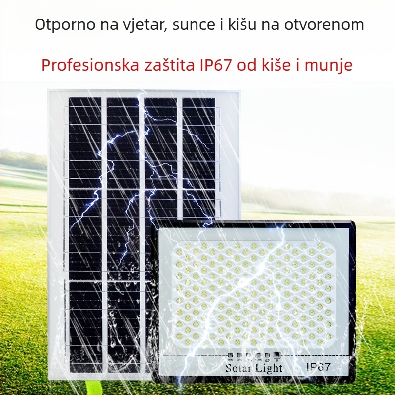 Vanjski solarni LED reflektor, IP67 vodootporan, 12–16 sati rada, 3.2V, upravljanje svjetlom